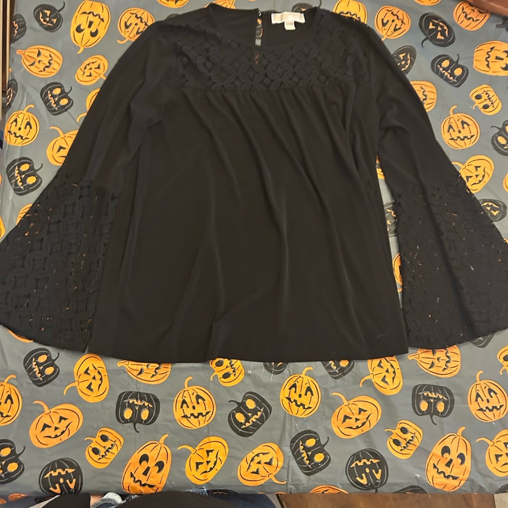 MICHAEL Michael Kors Black Lace Sleeve Blouse